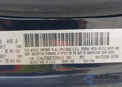 2015 Jeep Patriot Sport from USA, damaged, VIN 1C4NJPBB6FD399413